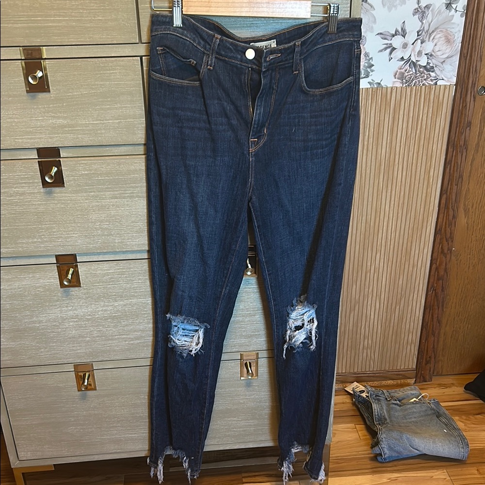 Dark Blue Skinny Jeans Distressed